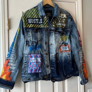 Copper Rivet Painted Denim Jacket